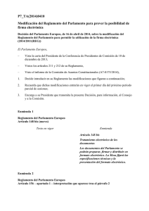 P7_TA(2014)0410 Modificación del Reglamento del Parlamento
