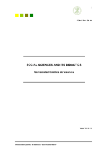 social sciences and its didactics - Universidad Católica de Valencia