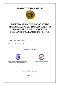 ESTUDIO DE LA DEGRADACIÓN DE SUSTANCIAS PELIGROSAS