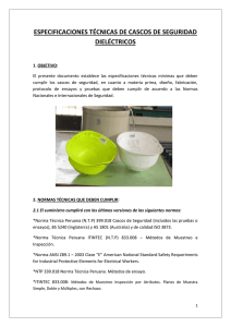 especificaciones técnicas de cascos de seguridad dieléctricos