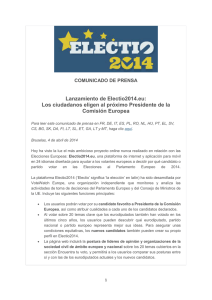 Lanzamiento de Electio2014.eu: Los ciudadanos eligen al próximo