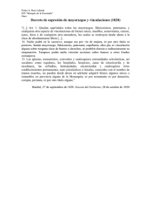 11. Decreto de supresión de mayorazgos y vinculaciones (1820).