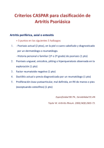 Criterios CASPAR para clasificación de Artritis Psoriásica