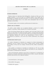 Fondos custodiados - Ayuntamiento de Calamocha