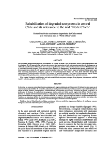 Rehabilitation of degraded ecosystems in central Chile and its