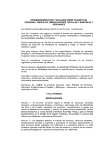 Convenio entre Perú y Ecuador sobre Transito de Personas