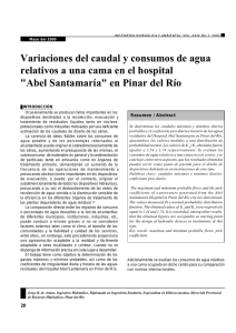 Variaciones del caudal y consumos de agua relativos a