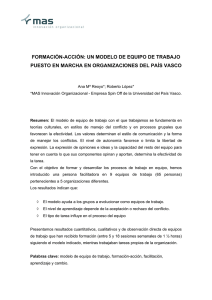 FORMACIÓN-ACCIÓN: UN MODELO DE EQUIPO DE TRABAJO