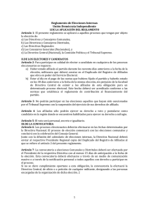 Reglamento de Elecciones Internas Unión Demócrata Independiente