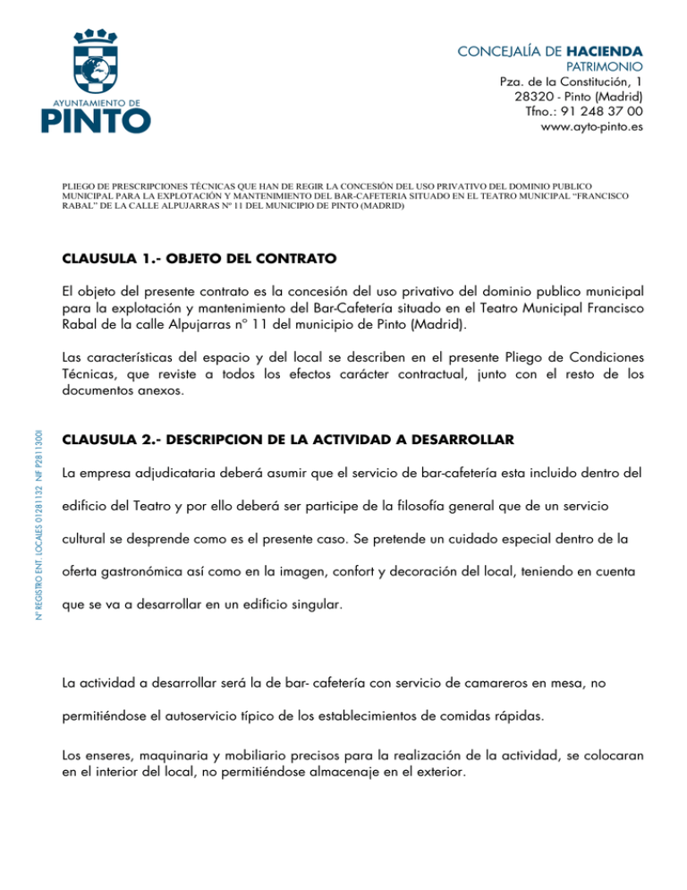 CLAUSULA 1. Ayuntamiento de Pinto