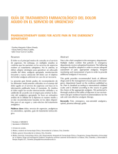 Guía de tratamiento farmacológico del dolor agudo en el servicio de