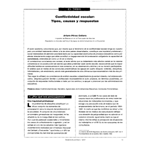 Conﬂictividad escolar: Tipos, causas y respuestas