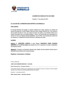 ACUERDODECONCEJON º 051-2013-MDS Surquillo, 11 de oc tub