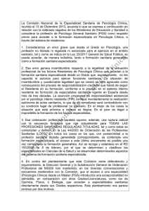 comunciado comisión nacional psicología clínica