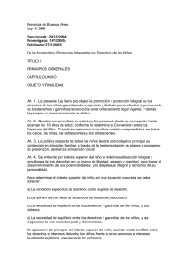 Provincia de Buenos Aires Ley 13.298 Sancionada: 29/12/2004