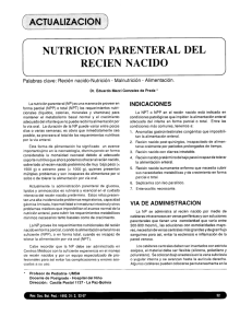 Page 1 NUTRICION PARENTERAL DEL RECIEN NACIDO Palabras