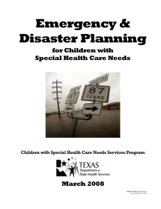 Emergency and Disaster Planning for Children with Special Health