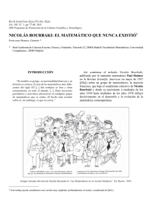 NICOLÁS BOURBAKI: EL MATEMÁTICO QUE NUNCA EXISTIÓ1