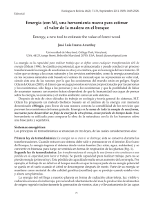 Emergía (con M), una herramienta nueva para estimar el valor de la