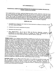 Page 1 Acta Ordinaria No. 1 ACTA ORDINARIA NO. 1 REUNIÓN