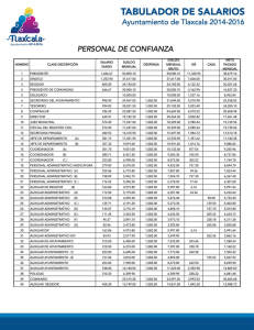 tabulador de salarios - Ayuntamiento de Tlaxcala