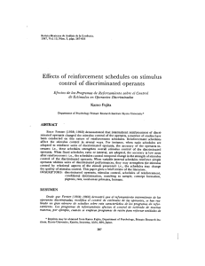 Effects of reinforcement schedules on stimulus