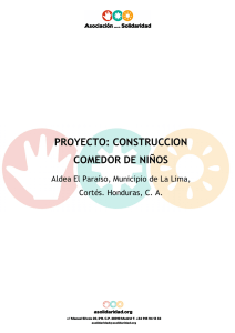 Proyecto Construcción comedor infantil. La Lima _Honduras_2010