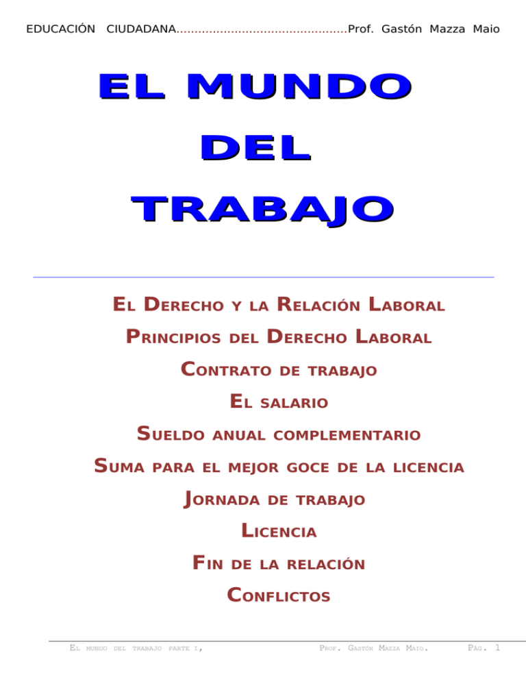 El Derecho Y La Relación Laboral