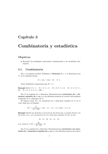 Combinatoria y estad´ıstica