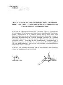 Acta de Depósito e Instrumento de Ratificación del Tratado