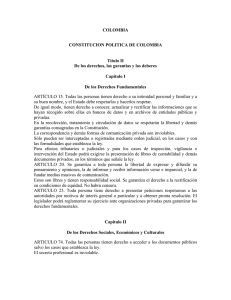 COLOMBIA CONSTITUCION POLITICA DE COLOMBIA Título II De
