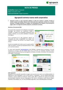 Agrupació estrena nueva web corporativa NOTA DE PRENSA