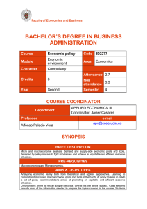 bachelor in economics - Facultad de Ciencias Económicas y