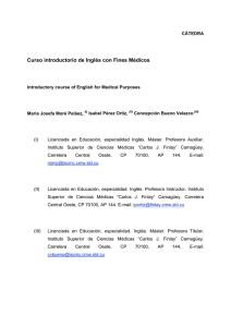 Curso introductorio de Inglés con Fines Médicos