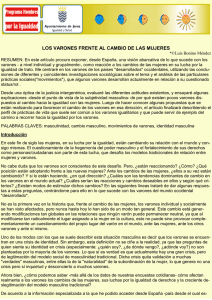 LOS VARONES FRENTE AL CAMBIO DE LAS MUJERES