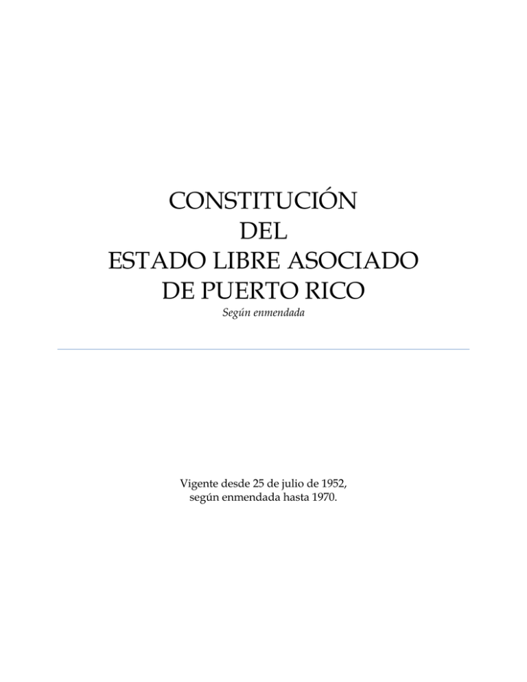 Constitución Del Estado Libre Asociado De Puerto Rico