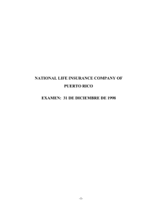 [E-99-118] National Life Insurance Company Of Puerto Rico