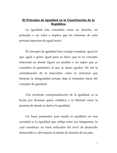 El Principio de Igualdad en la Constitución de la República La