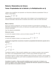 B.2-B.3 Propiedades de la adición y la multiplicación en Q