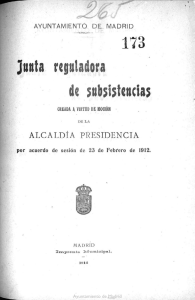 Junta reguladora de subsistencias creada en virtud de moción de la