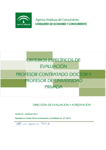 criterios específicos de evaluación profesor contratado doctor y