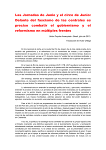 Las Jornadas de Junio y el circo de Junio: Delante del fascismo de