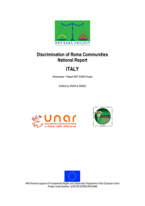 Discrimination of Roma Communities National Report ITALY