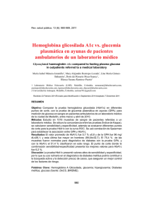 Hemoglobina glicosilada A1c vs. glucemia plasmática en ayunas de