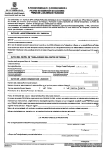 Model 1. Elecciones sindicales / Preaviso de celebración de