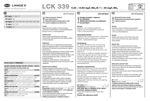LCK 339 0.23 – 13.50 mg/L NO3-N / 1