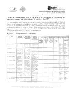 Listado de contribuyentes que desvirtuaron la presunción de