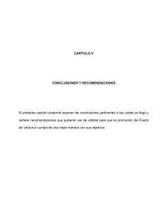 CAPÍTULO V CONCLUSIONES Y RECOMENDACIONES El