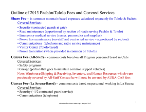 Outline of Preliminary 2013 Fees