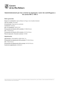 Subministrament per dur a terme la reparació i canvi de centrifugues